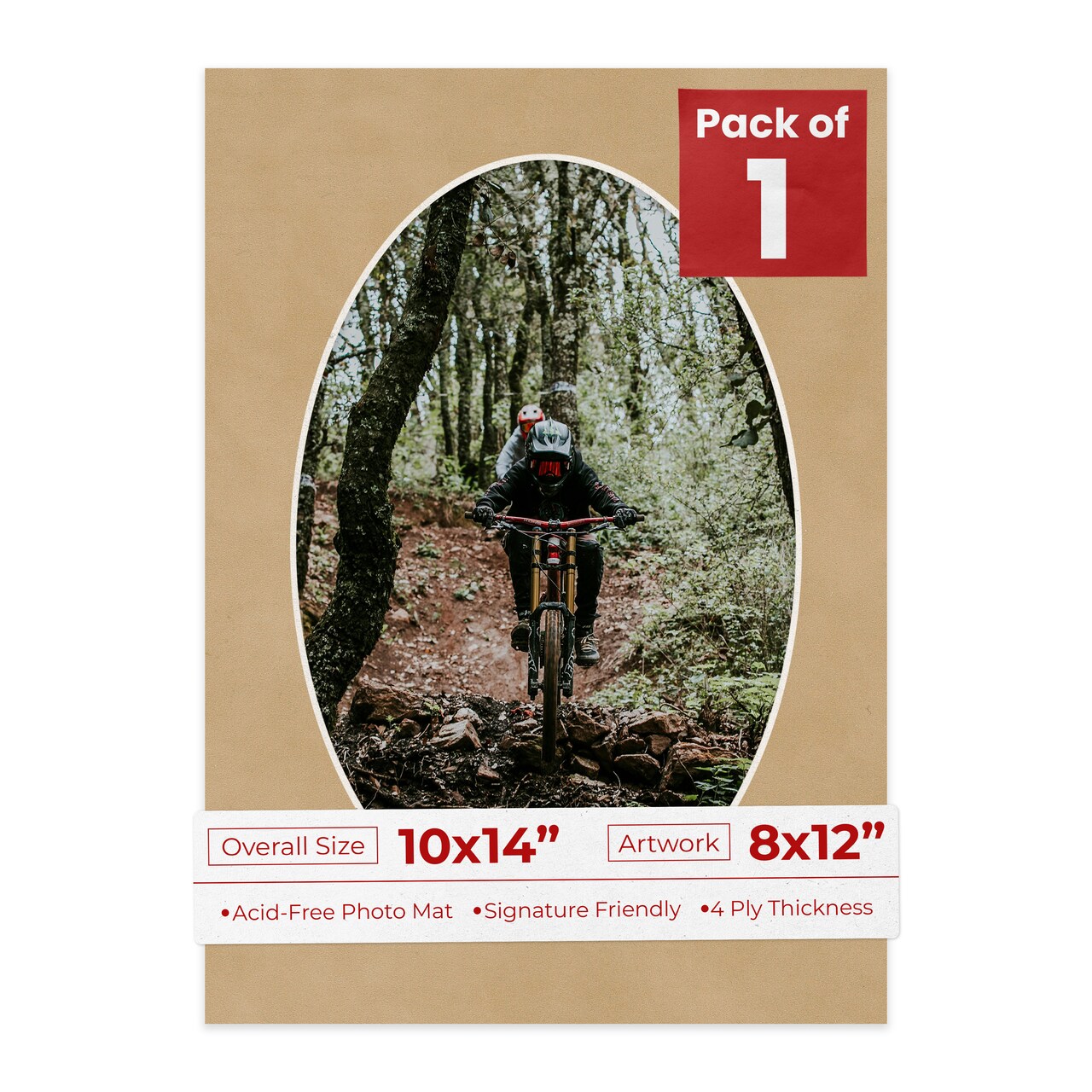 Beige Suede Mat Board for 10x14 Frames - Oval Opening for 8x12 Photos